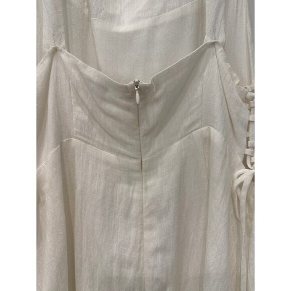 Lucca Couture Mini Dress with Side Lace Up Detail in White, M - Picture 6 of 9